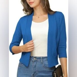 TALBOTS: BLUE BOLERO CARDIGAN XL